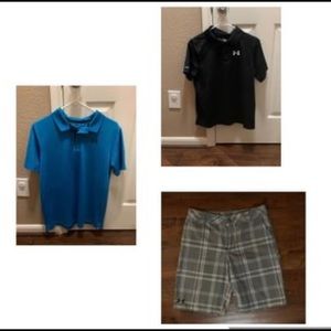 Boys Under Armour Shirts and Golf Shorts Youth XL